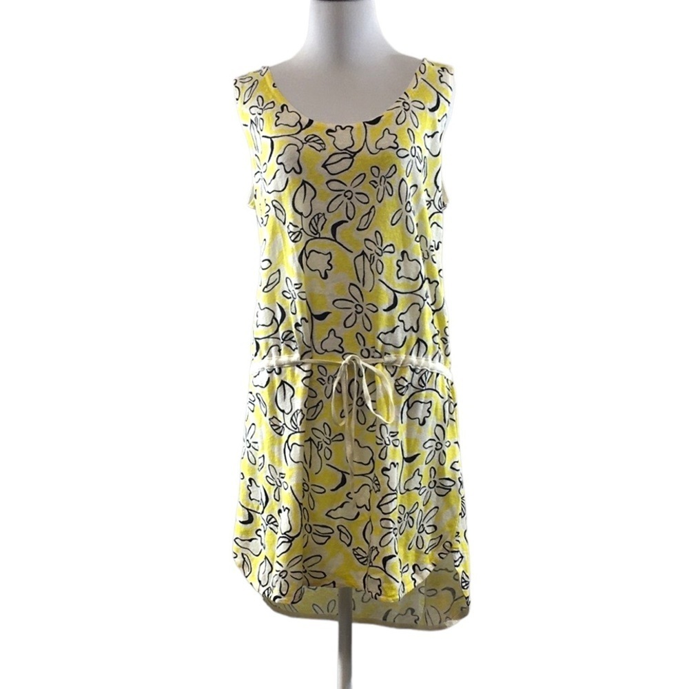 French Connection Yellow White Daisy Flower Fun Print Tank Dress Womens 8